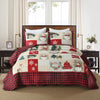 3 Pc Velvet Quilted Oversized Christmas Quilt Set BYV208