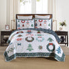 3 Pcs Winter Christmas Quilt Bedspread Set Holiday Bedding Set Candy