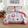 3 Pcs Winter Christmas Quilt Bedspread Set Holiday Bedding Set Candy