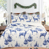 3 Pcs Festive Christmas Quilt Bedspread Set Holiday Bedding Deer