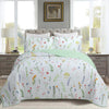 3 Piece Printed Floral Quilt Set Lightweight Bedspread Set ME505