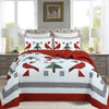 3 Pcs Winter Red Cardinals Christmas Quilt Bedspread Set ME509